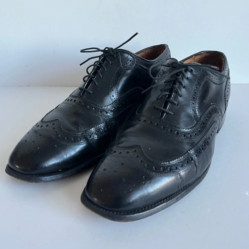 Allen Edmonds McAllister Oxford Wingtip Dress Shoes Black Leather 9.5
